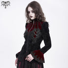 DEVIL FASHION Women's Gothic Stand Collar Flared Sleeved Jacket Red