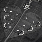 DEVIL FASHION Women's Gothic Stand Collar Puff Sleeved Sheer Shirt