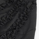 DEVIL FASHION Damen Gothic Stehkragen Rüschenhemd Schwarz