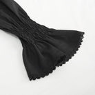 DEVIL FASHION Damen Gothic Stehkragen Rüschenhemd Schwarz