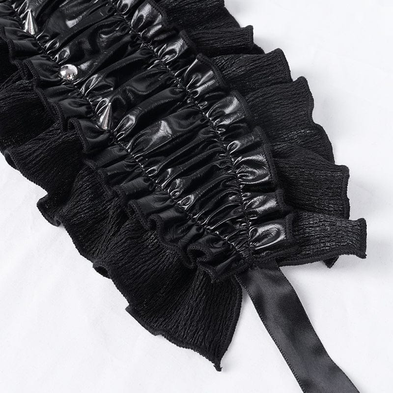 DEVIL FASHION Women's Gothic Strap Ruffled Mesh Hair Accessories