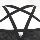 DEVIL FASHION Women's Gothic Strappy Floral Printed Swimsuit