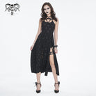 DEVIL FASHION Women's Gothic Strappy Split Maxi Dress with Shorts