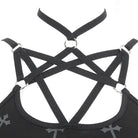 DEVIL FASHION Women's Gothic Strappy Split Maxi Dress with Shorts