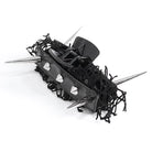 DEVIL FASHION Women's Gothic Studded Mesh Splice Faux Leather Hair Claw