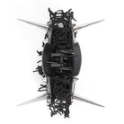 DEVIL FASHION Women's Gothic Studded Mesh Splice Faux Leather Hair Claw