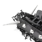 DEVIL FASHION Women's Gothic Studded Mesh Splice Faux Leather Hair Claw