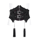 DEVIL FASHION Women's Gothic Tassels Buckle-up Underbust Corset