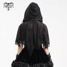 DEVIL FASHION Women's Gothic Tassels Strap Mesh Cape with Hood