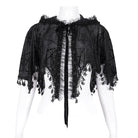 DEVIL FASHION Women's Gothic Tassels Strap Mesh Cape with Hood