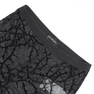 DEVIL FASHION Women's Gothic Thorny Vine Flocked Sheer Mesh Leggings