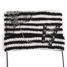 DEVIL FASHION Women's Grunge Striped Pin Car Ears Beanie Black