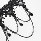 DEVIL FASHION Women's Lace & Bead Goth Neck Piece Lace Choker
