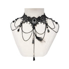 DEVIL FASHION Women's Lace & Bead Goth Neck Piece Lace Choker