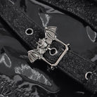 DEVIL FASHION Women's Punk Bat Buckle Straps Front Zipper Shorts