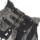 DEVIL FASHION Cinturones punk para mujer Corsés ajustados debajo del busto con falda rota
