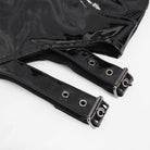 DEVIL FASHION Women's Punk Buckle Faux Leather Shorts