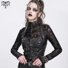 DEVIL FASHION Women's Punk Buckle Halterneck Overbust Corset