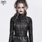 DEVIL FASHION Women's Punk Buckle Halterneck Overbust Corset