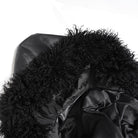 DEVIL FASHION Women's Punk Buckle-up Strap Plush Splice Coat