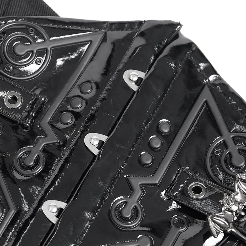 DEVIL FASHION Women's Punk Buckle-up Straps Lace-up Underbust Corset