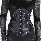 DEVIL FASHION Women's Punk Buckle-up Straps Lace-up Underbust Corset
