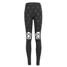 DEVIL FASHION Women's Punk Cutout Spaghetti Straps Leggings