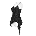 DEVIL FASHION Women's Punk Distressed Chained Asymmetric Tank Top