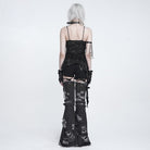 DEVIL FASHION Women's Punk Distressed Chained Asymmetric Tank Top