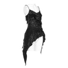 DEVIL FASHION Women's Punk Distressed Chained Asymmetric Tank Top