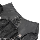 DEVIL FASHION Women's Punk Distressed Layered Lace-up Skirt