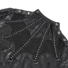 DEVIL FASHION Women's Punk Distressed Mock Neck Long Sleeve Top