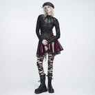 DEVIL FASHION Women's Punk Distressed Mock Neck Long Sleeve Top