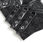 DEVIL FASHION Women's Punk Eyelet Buckle Straps Short Skirt