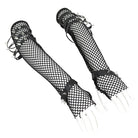 DEVIL FASHION Women's Punk Eyelet Studded Mesh Arm Sleeves