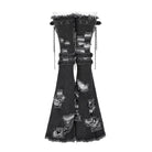 DEVIL FASHION Women's Punk Frayed Raw Edge Ripped Flared Leg Warmers