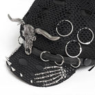 DEVIL FASHION Women's Punk Goat Skull Skeleton Hand Studded Hat