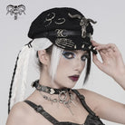 DEVIL FASHION Women's Punk Goat Skull Skeleton Hand Studded Hat
