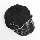 DEVIL FASHION Women's Punk Goat Skull Skeleton Hand Studded Hat