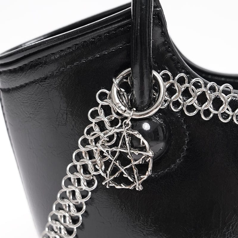 DEVIL FASHION Women's Punk Heart Chained Bag