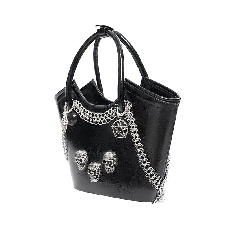 DEVIL FASHION Women's Punk Heart Chained Bag