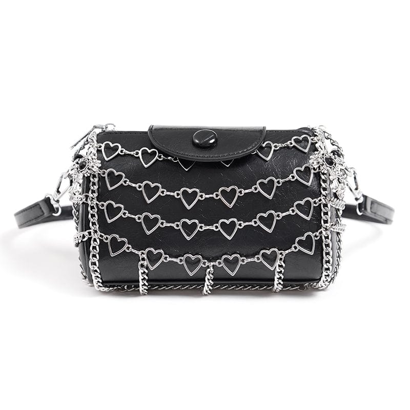 DEVIL FASHION Women's Punk Heart Chained Bag