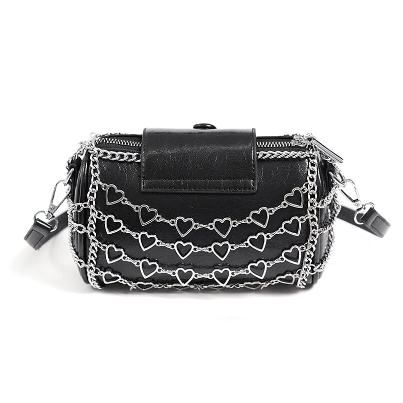 DEVIL FASHION Women's Punk Heart Chained Bag