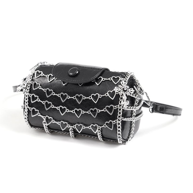 DEVIL FASHION Women's Punk Heart Chained Bag