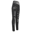 DEVIL FASHION Women's Punk High-waisted Ripped Buckle Pants