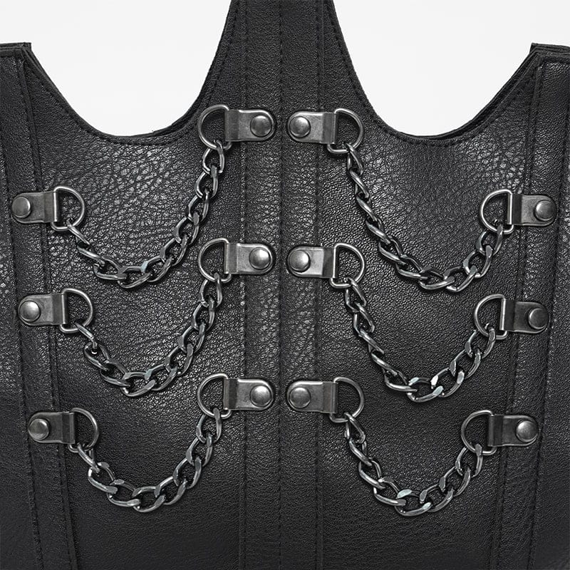 DEVIL FASHION Women's Punk Irregular Chained Bag