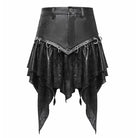 DEVIL FASHION Women's Punk Irregular  High-waisted Short Skirt