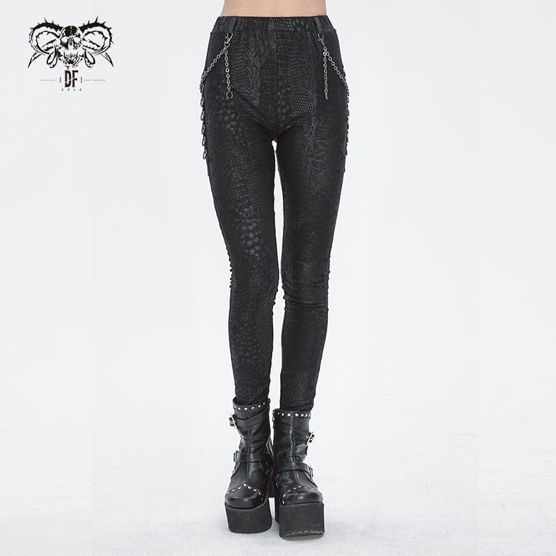 Women's Punk Mesh Cutout Lace-Up Leggings – Punk Design