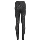 DEVIL FASHION Women's Punk Jacquard Chain Ring Sides Leggings