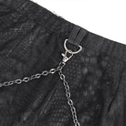 DEVIL FASHION Women's Punk Jacquard Chain Ring Sides Leggings